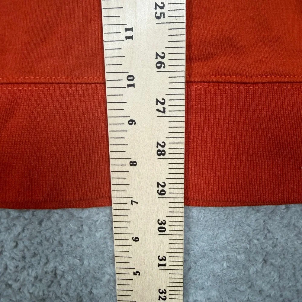 The North Face Mens Orange Crewneck Fleece Lined Logo Patch Sweatshirt Large EUC